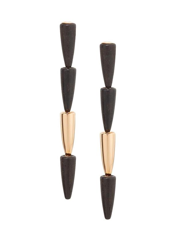 Womens Calla Ebony & 18K Rose Gold Clip-On Earrings Product Image