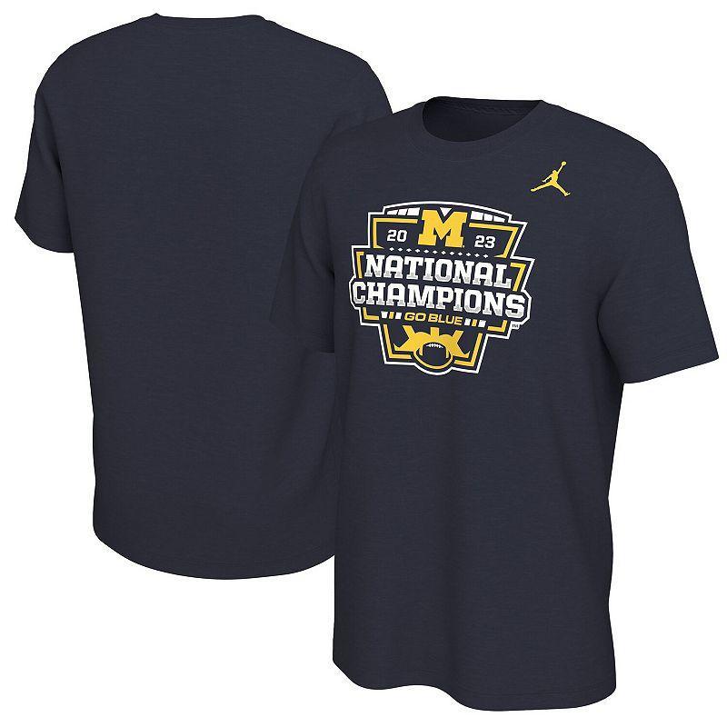 Mens Jordan Brand Michigan Wolverines College Football Playoff 2023 National Champions Team T-Shirt Blue Product Image