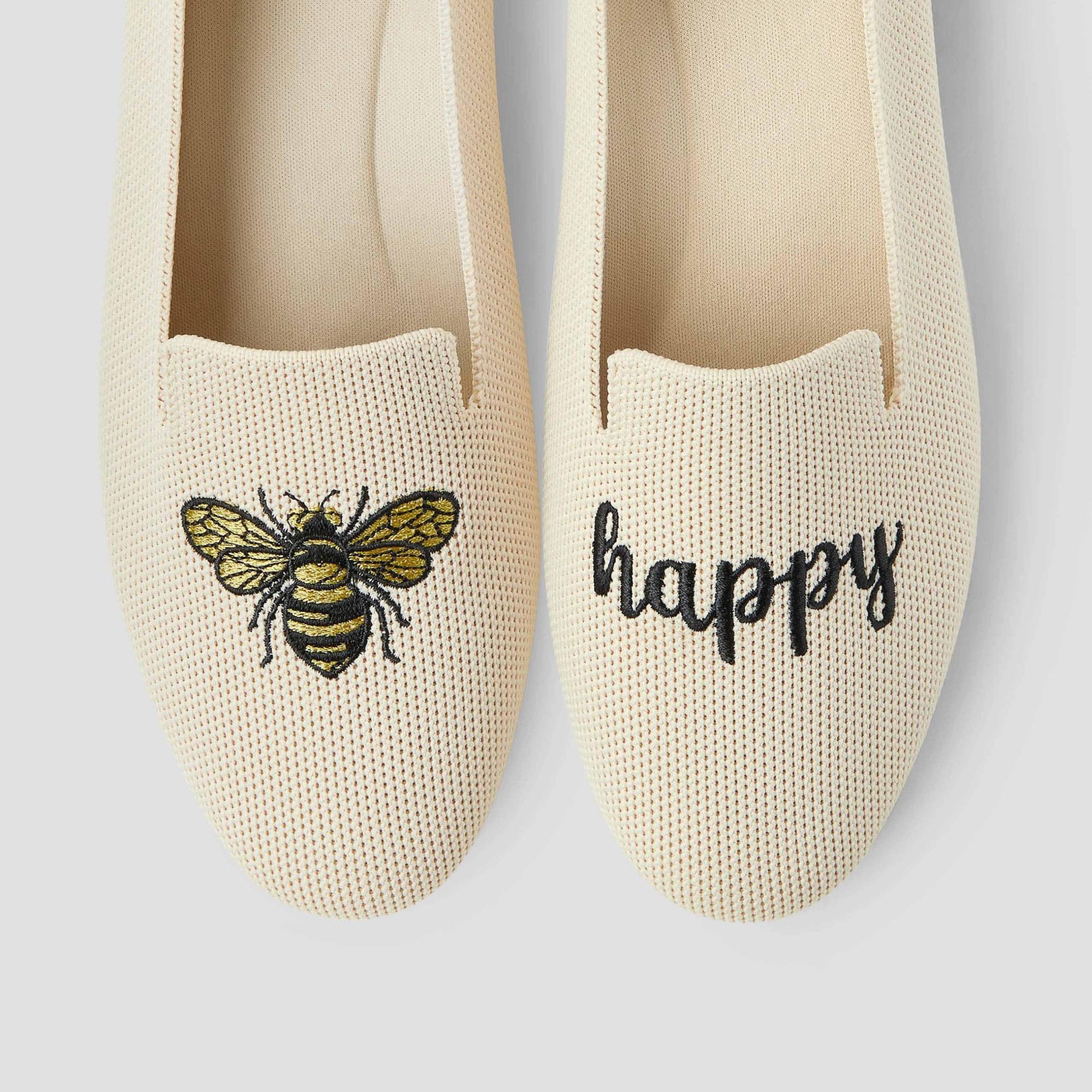 Round-Toe Embroidered Loafers (Audrey) Product Image