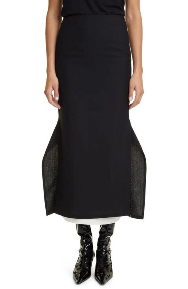 Patillion Wool-mohair Midi Skirt In Black Product Image