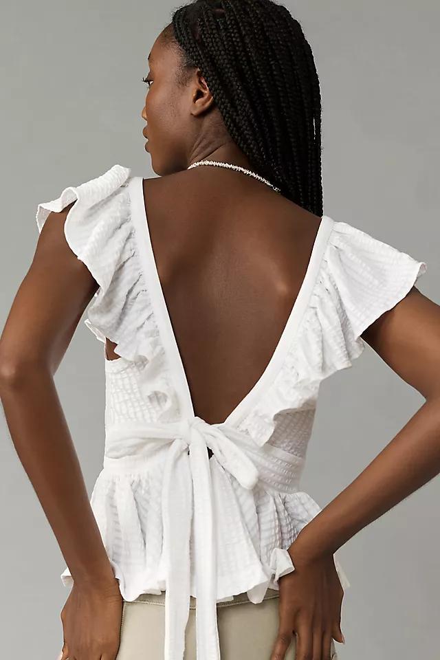 Maeve Ruffled Peplum Open-Back Top Product Image