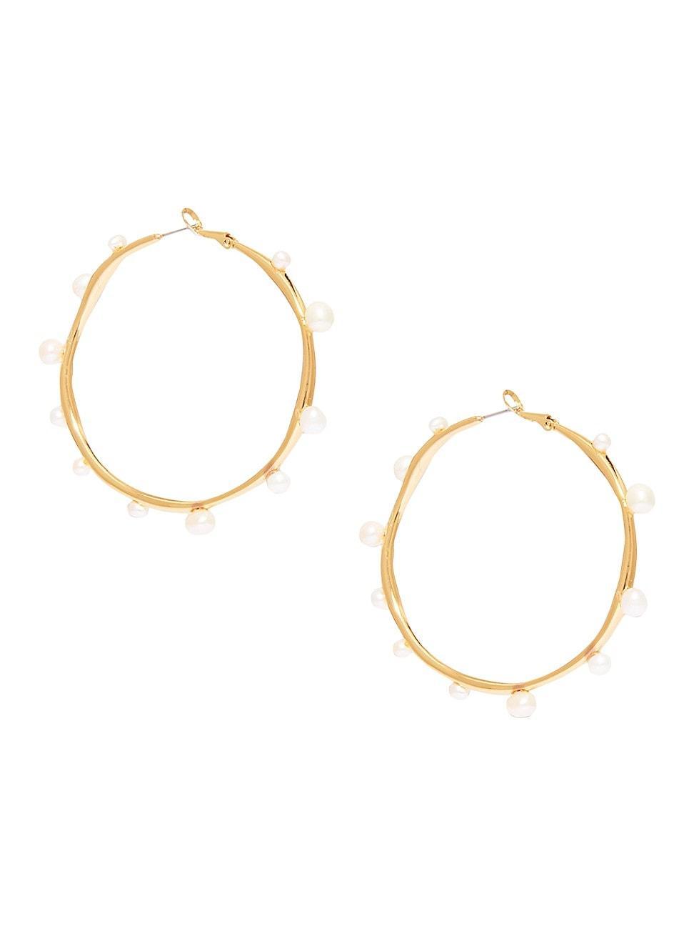 Mignonne Gavigan Isla Freshwater Pearl Large Hoop Earrings Product Image