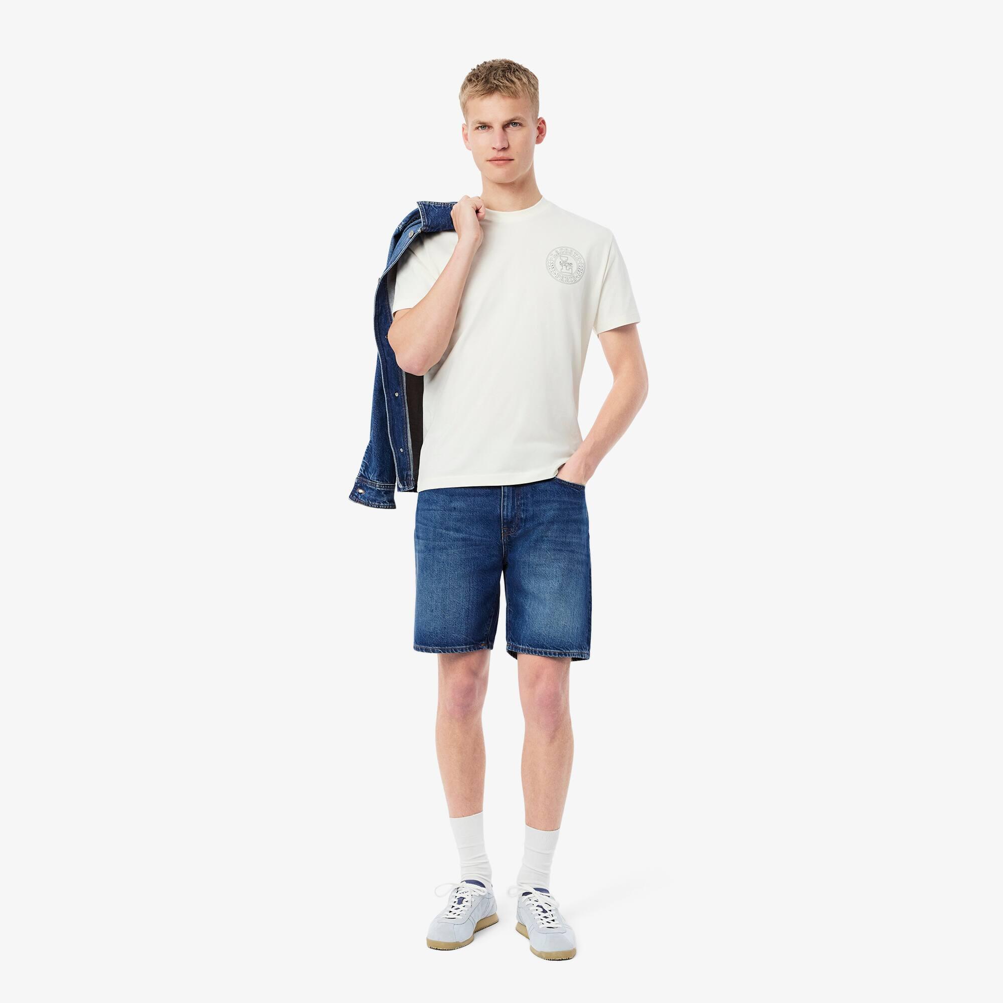 Straight Fit Denim Bermuda Shorts Product Image