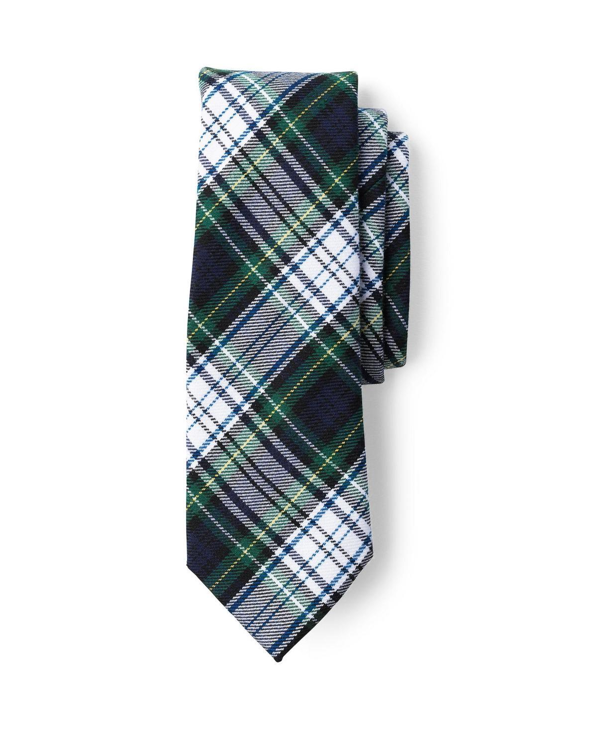 Kids Lands End School Uniform Plaid To Be Tied Tie, Red Gray Plaid Product Image