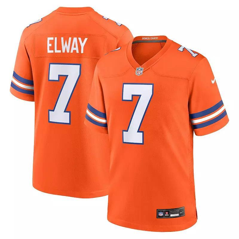 Mens Nike John Elway Denver Broncos Mile High Collection 1977 Throwback Retired Player Game Jersey Product Image