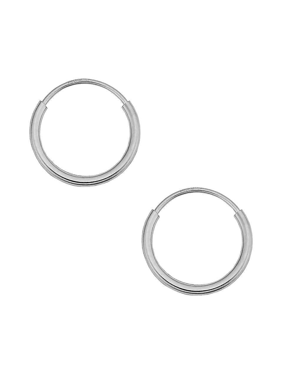 Womens 14K White Gold Easy Day Petite Hoops Product Image