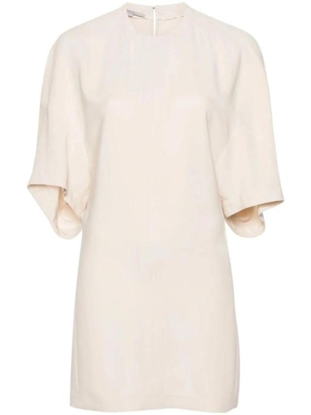 Cape Draped Minidress In Neutrals Product Image