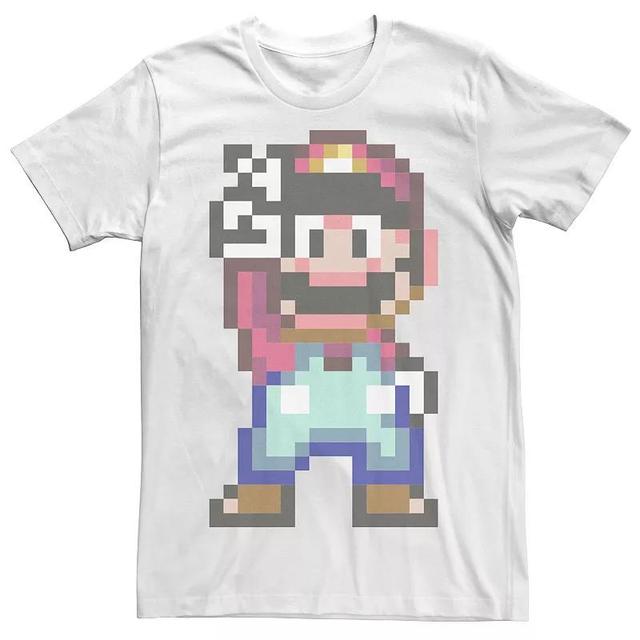 Mens Super Mario Pixel Peace Sign Tee Product Image