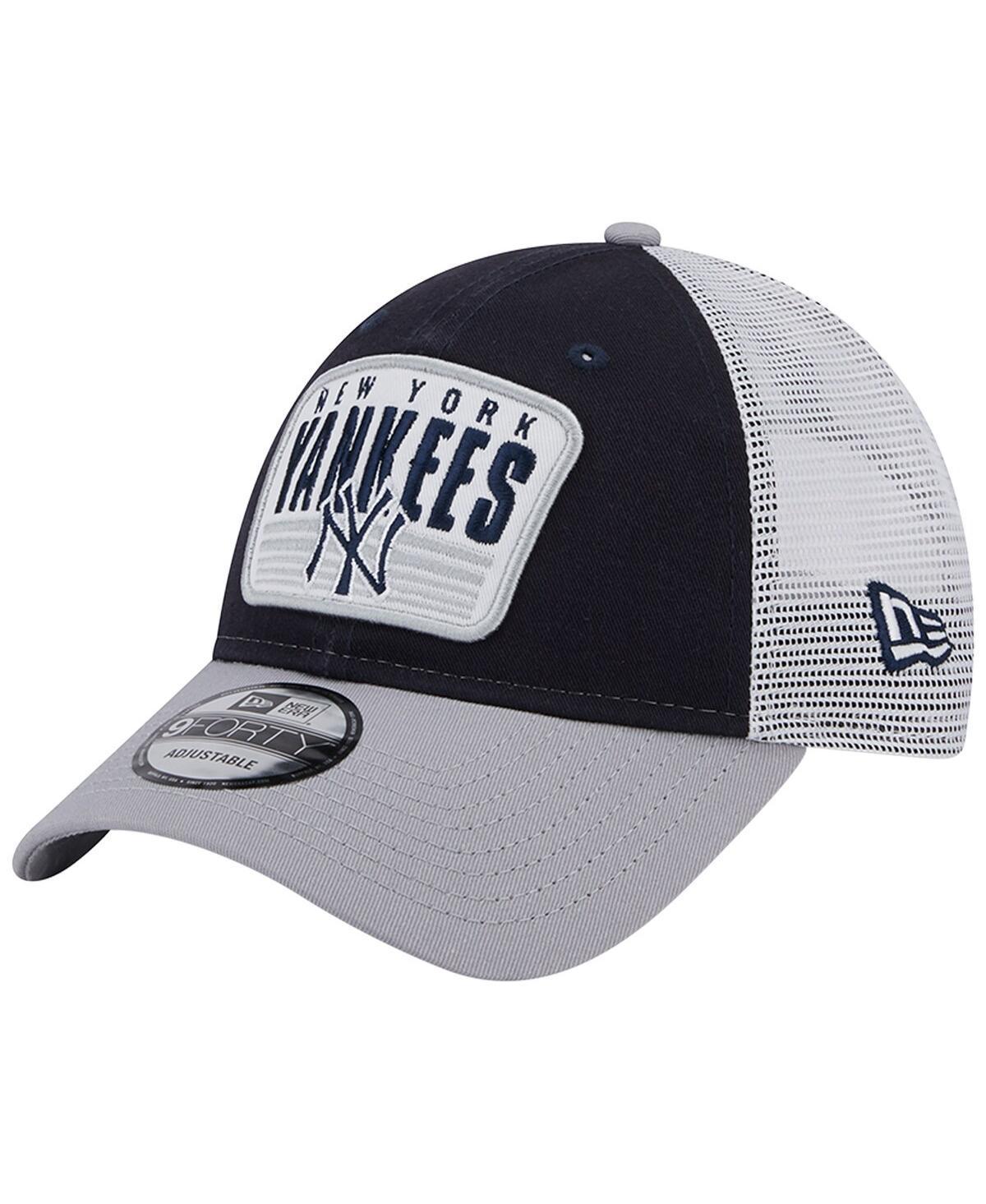 Mens New Era New York Yankees Two-Tone Patch 9FORTY Snapback Hat, Blue Product Image