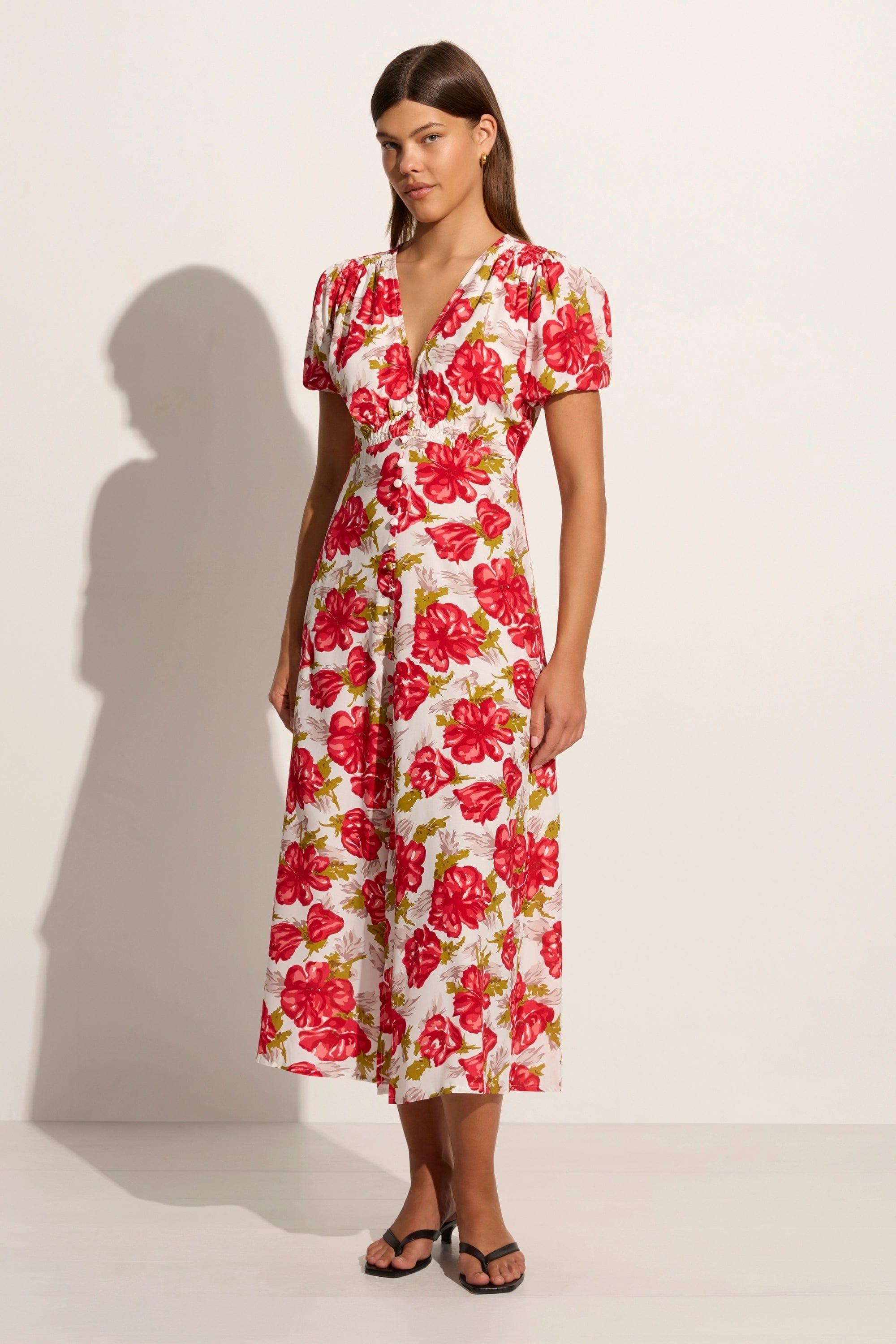 Bellavista Midi Dress Isadora Floral Red - Final Sale Product Image