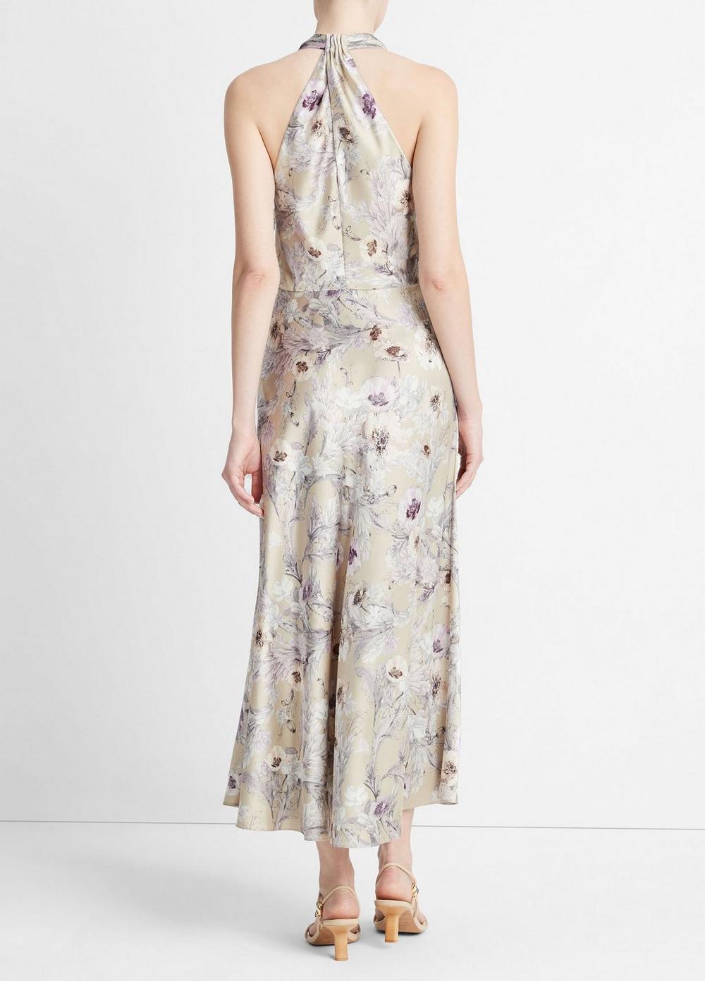 Wild Flower Cowl-Neck Halter Dress Product Image