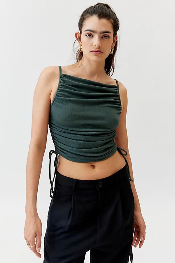 Urban Renewal Remnants Textured Side Ruched Tank Top Womens at Urban Outfitters Product Image