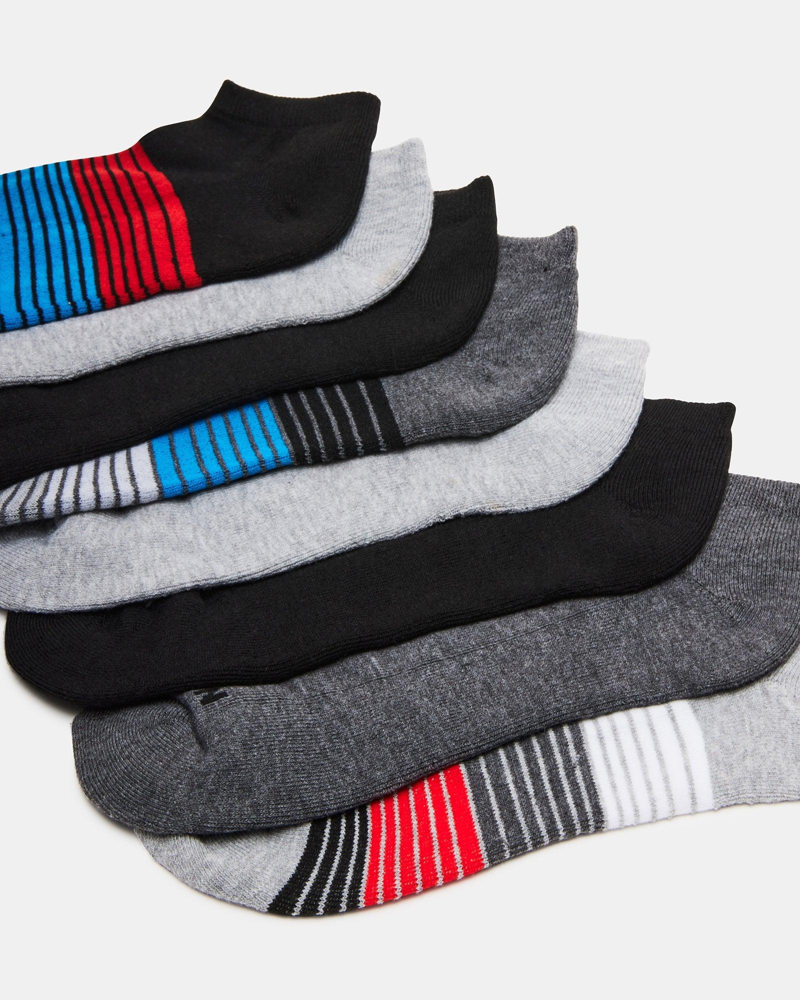 MEN'S MIXED ANKLE SOCKS BLACK MULTI Male Product Image