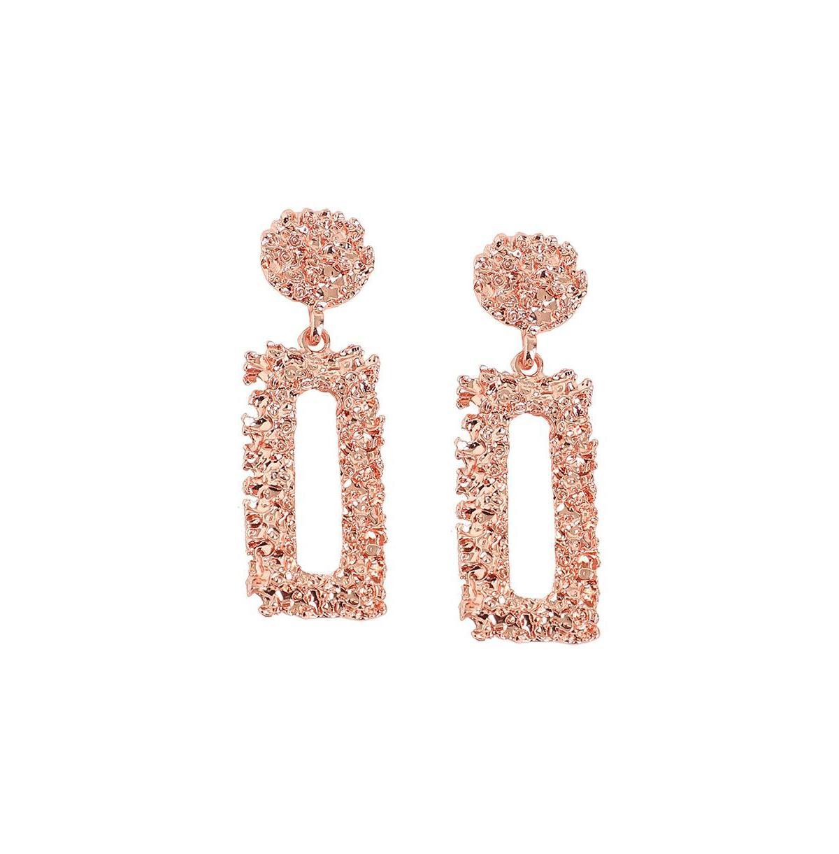 Sohi Womens Pink Corroded Drop Earrings Product Image