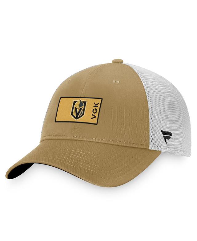 Men's Fanatics Branded Gold/White Vegas Golden Knights Authentic Pro Trucker Snapback Hat Product Image