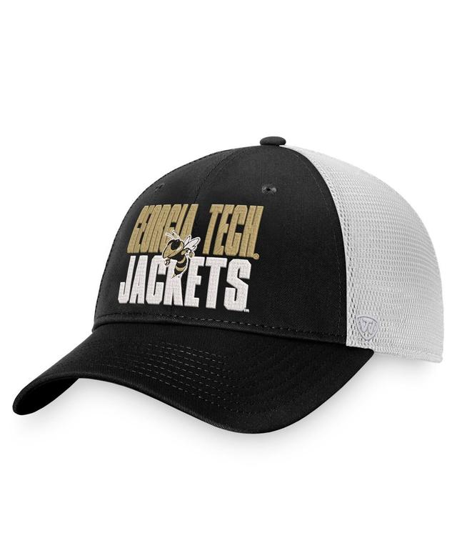 Mens Top of the World Black Georgia Tech Yellow Jackets Stockpile Trucker Snapback Hat - Black Product Image