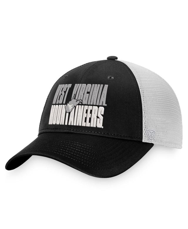 Mens Top of the World Black West Virginia Mountaineers Stockpile Trucker Snapback Hat - Black Product Image