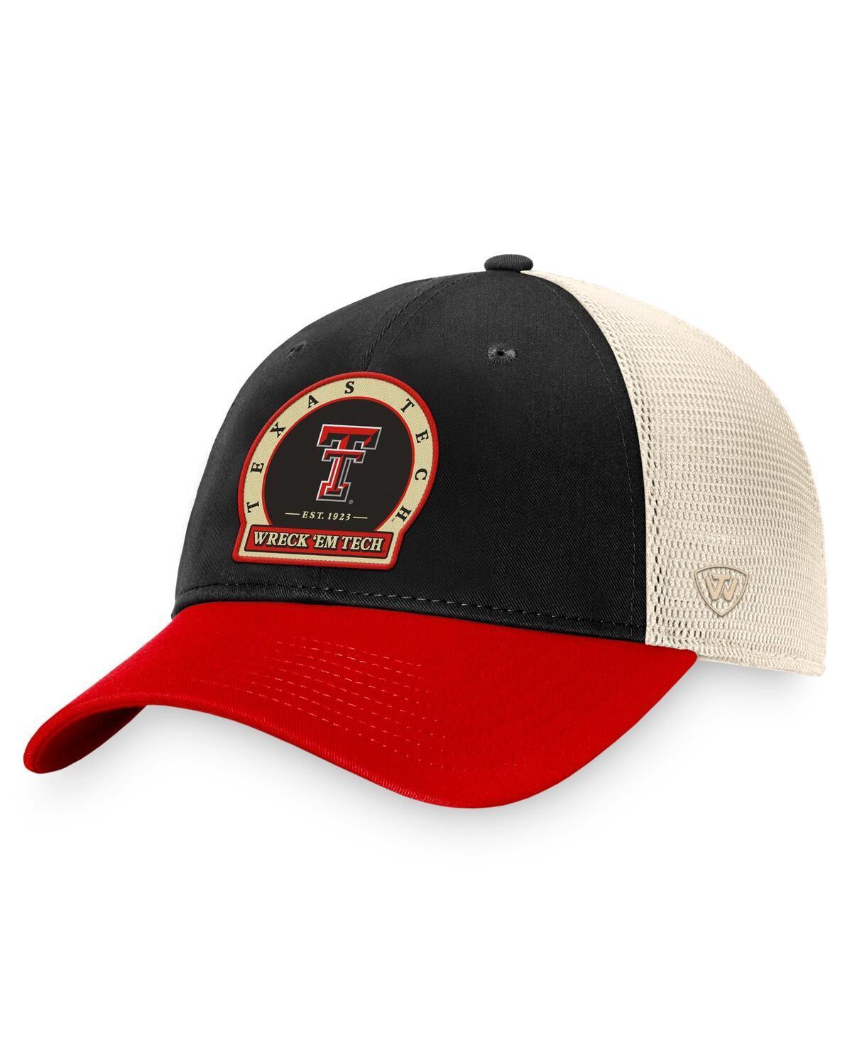 Mens Top of the World Black Texas Tech Red Raiders Refined Trucker Adjustable Hat Product Image