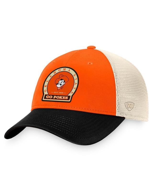 Mens Top of the World Orange Oklahoma State Cowboys Refined Trucker Adjustable Hat Product Image