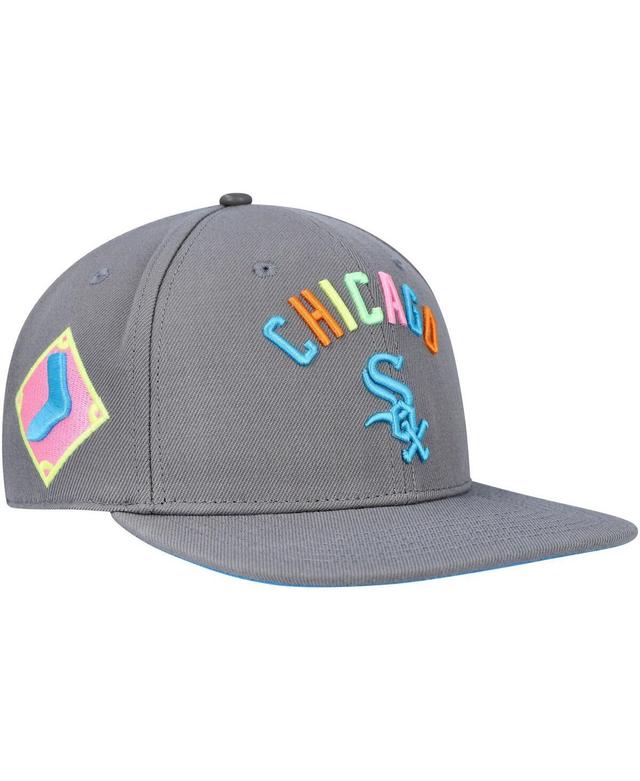 Mens Pro Standard Gray Chicago White Sox Washed Neon Snapback Hat Product Image