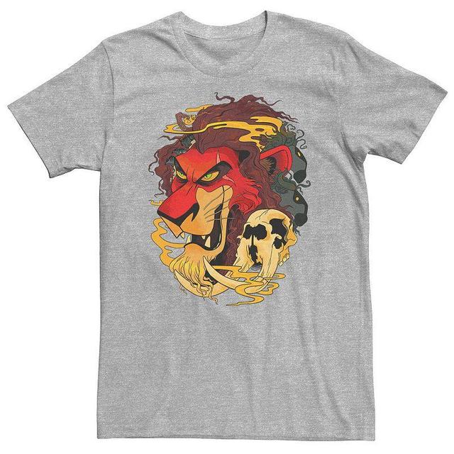 Big & Tall Disney The Lion King Scar Red Hue Head Shot Tee, Mens Athletic Grey Product Image