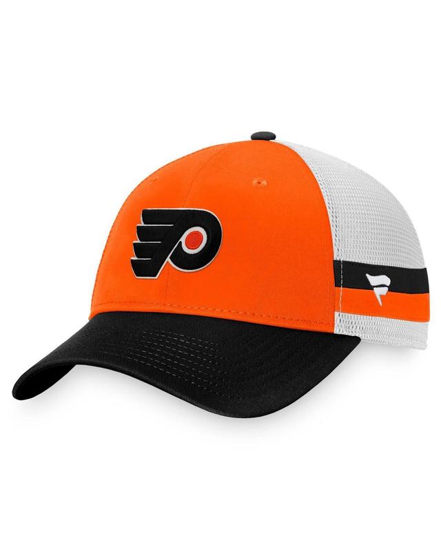 Mens Fanatics Orange Philadelphia Flyers Breakaway Striped Trucker Snapback Hat - Orange Product Image