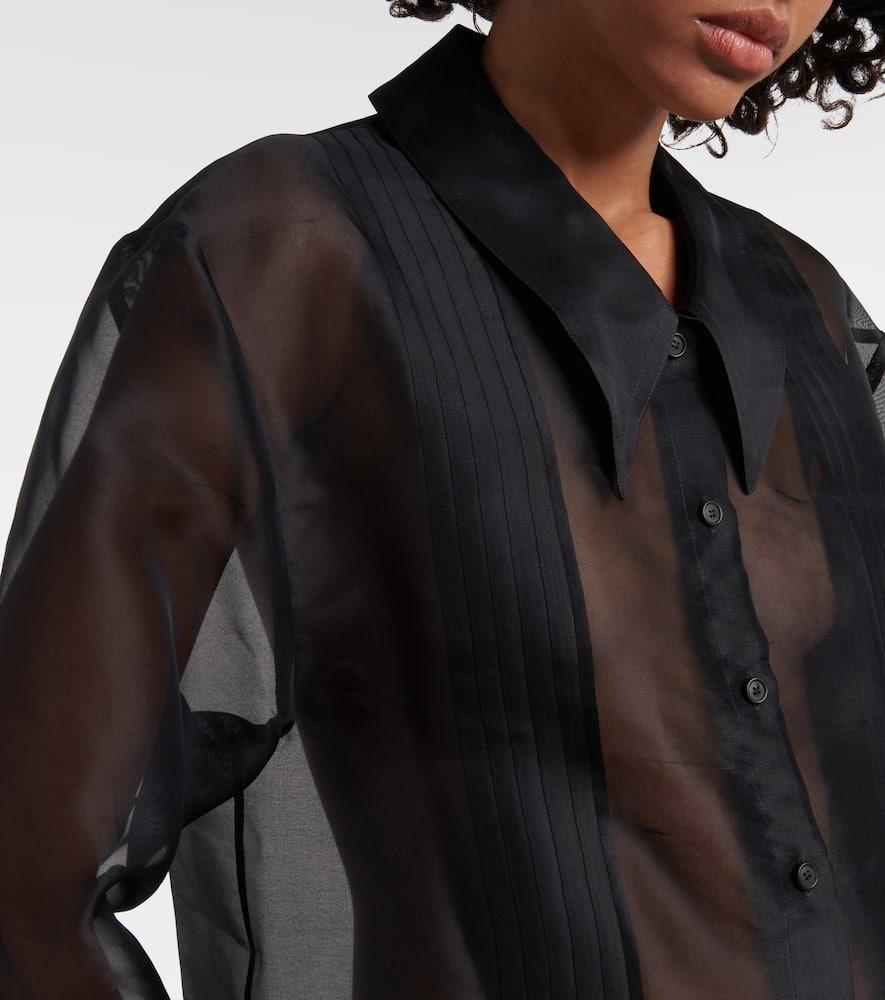 KHAITE Nori Silk Shirt In Black Product Image