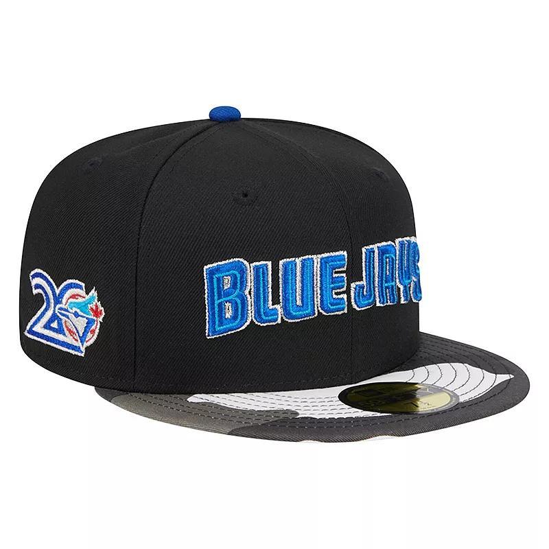 Mens New Era Black Toronto Blue Jays Metallic Camo 59FIFTY Fitted Hat Product Image