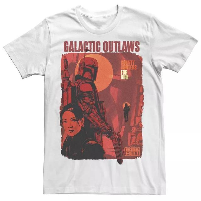 Mens Star Wars The Book Of Boba Fett Galactic Outlaws Red Hue Poster Tee Product Image