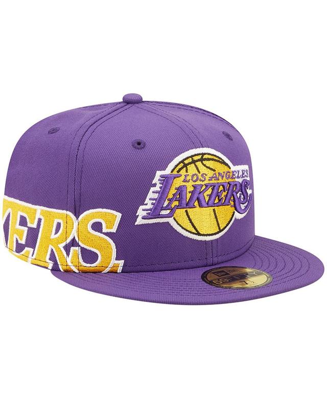 Mens New Era Purple Los Angeles Lakers Side Split 59FIFTY Fitted Hat Product Image