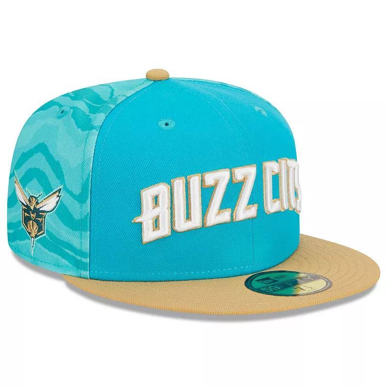 Mens New Era  Turquoise/Gold Charlotte Hornets 2023/24 City Edition 59FIFTY Fitted Hat Product Image