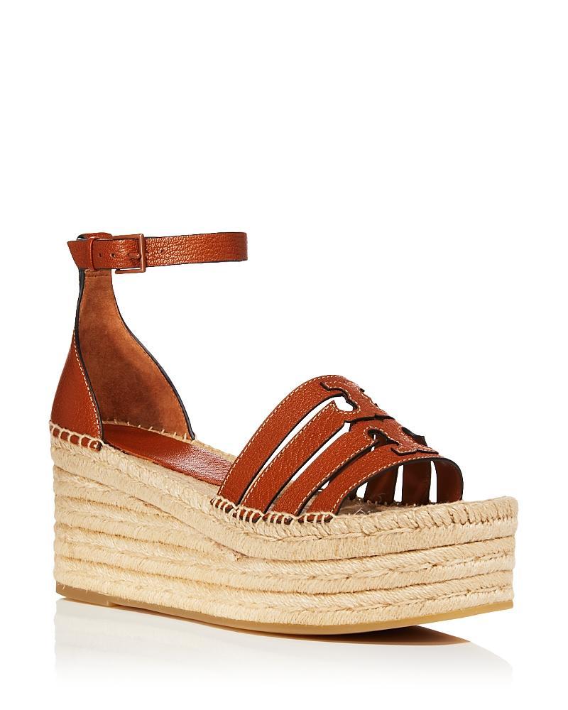 Ines Caged Leather Double T Espadrilles Product Image