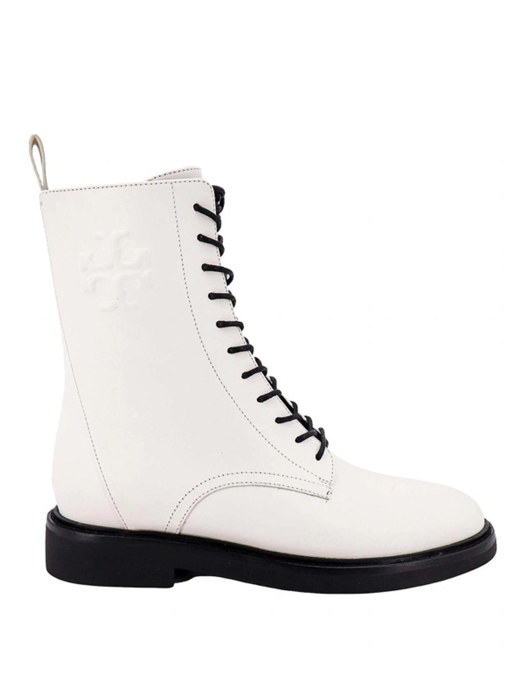 TORY BURCH Leather Ankle Boots In White product image