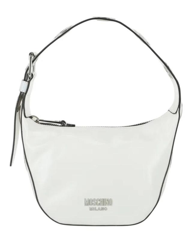 MOSCHINO Eyelets Shoulder Bag In White Product Image