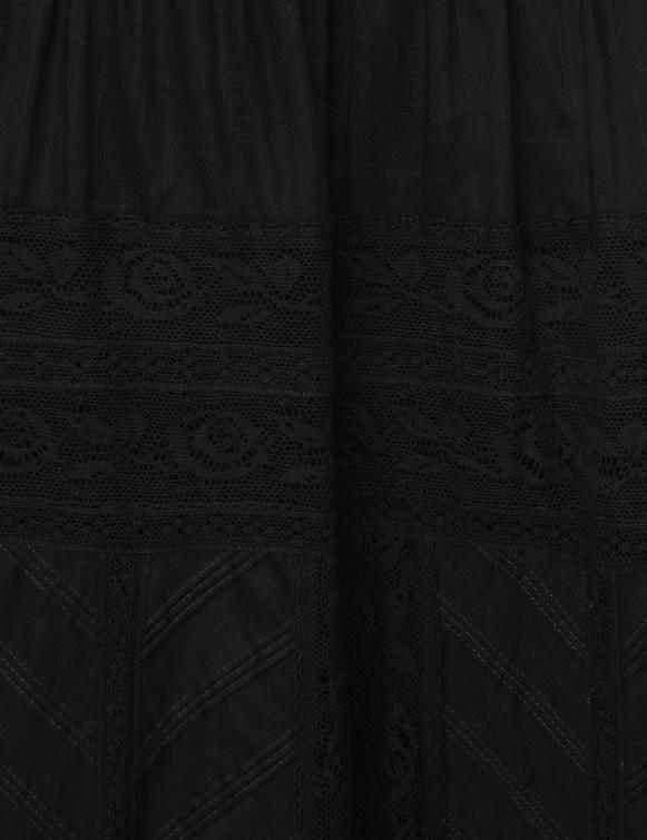 ZIMMERMANN Halliday Tiered Paneled Lace And Cotton-gauze Maxi Dress In Black Product Image