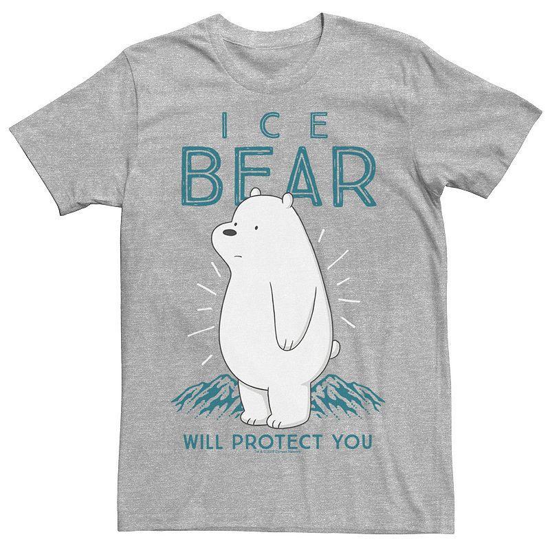 Mens Cartoon Network We Bare Bears Ice Bear Will Protect You Tee Athletic Grey Product Image