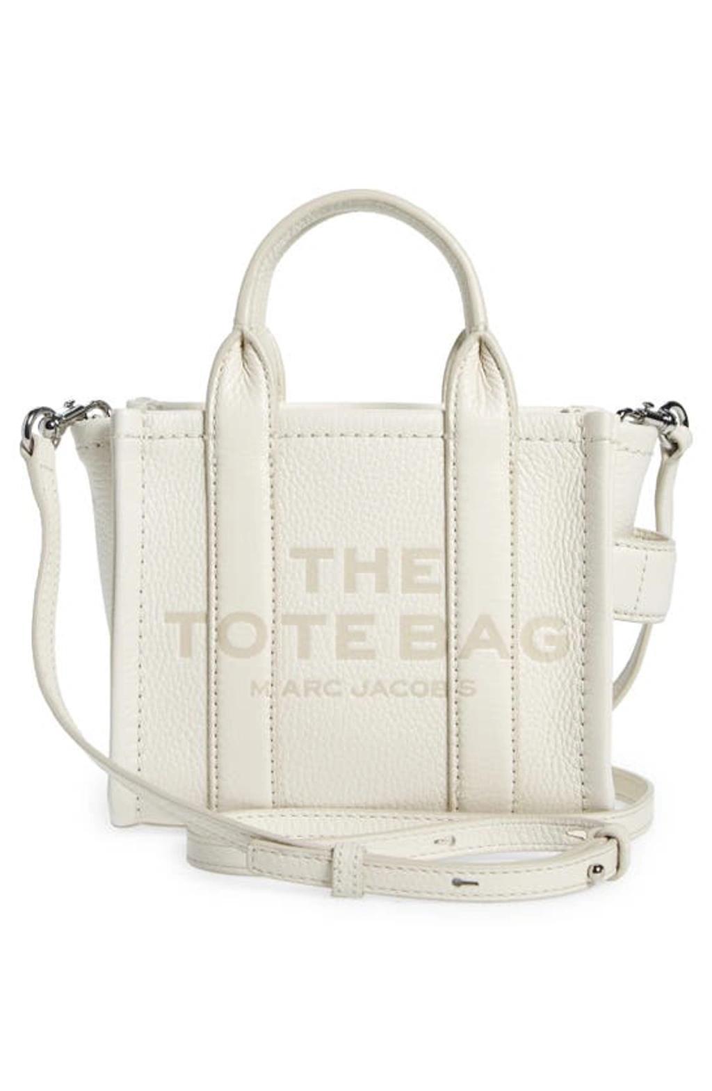 The Micro Leather Tote Bag In 140 Product Image