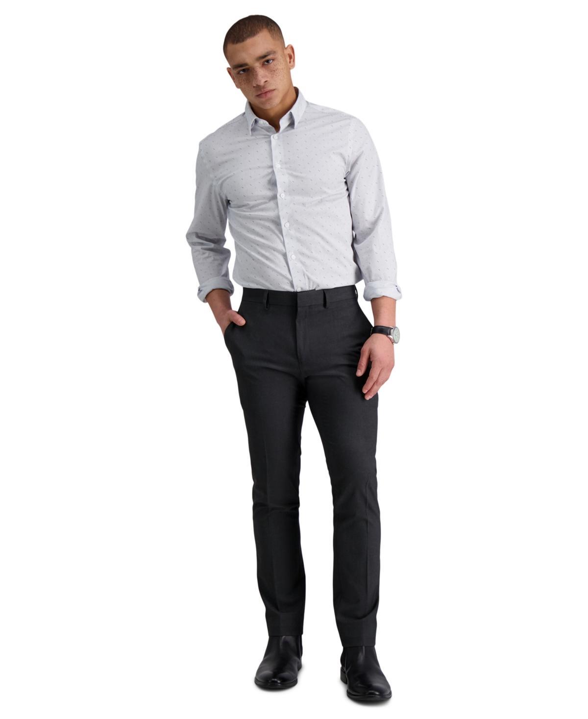 Kenneth Cole Reaction Mens Gabardine Skinny/Extra-Slim Fit Performance Stretch Flat-Front Dress Pants Product Image