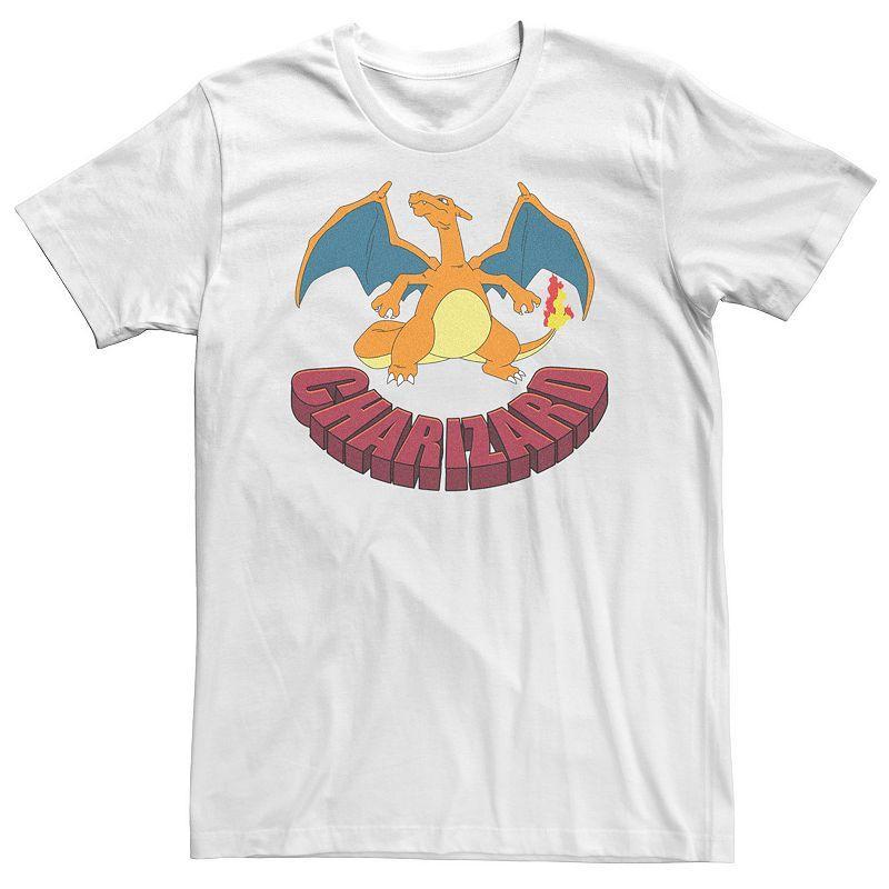 Big & Tall Pokemon Base Set Charizard Poster Graphic Tee, Mens Product Image