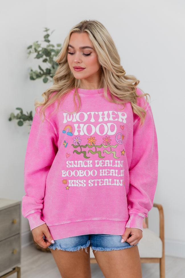 Motherhood Hot Pink Corded Graphic Sweatshirt Product Image