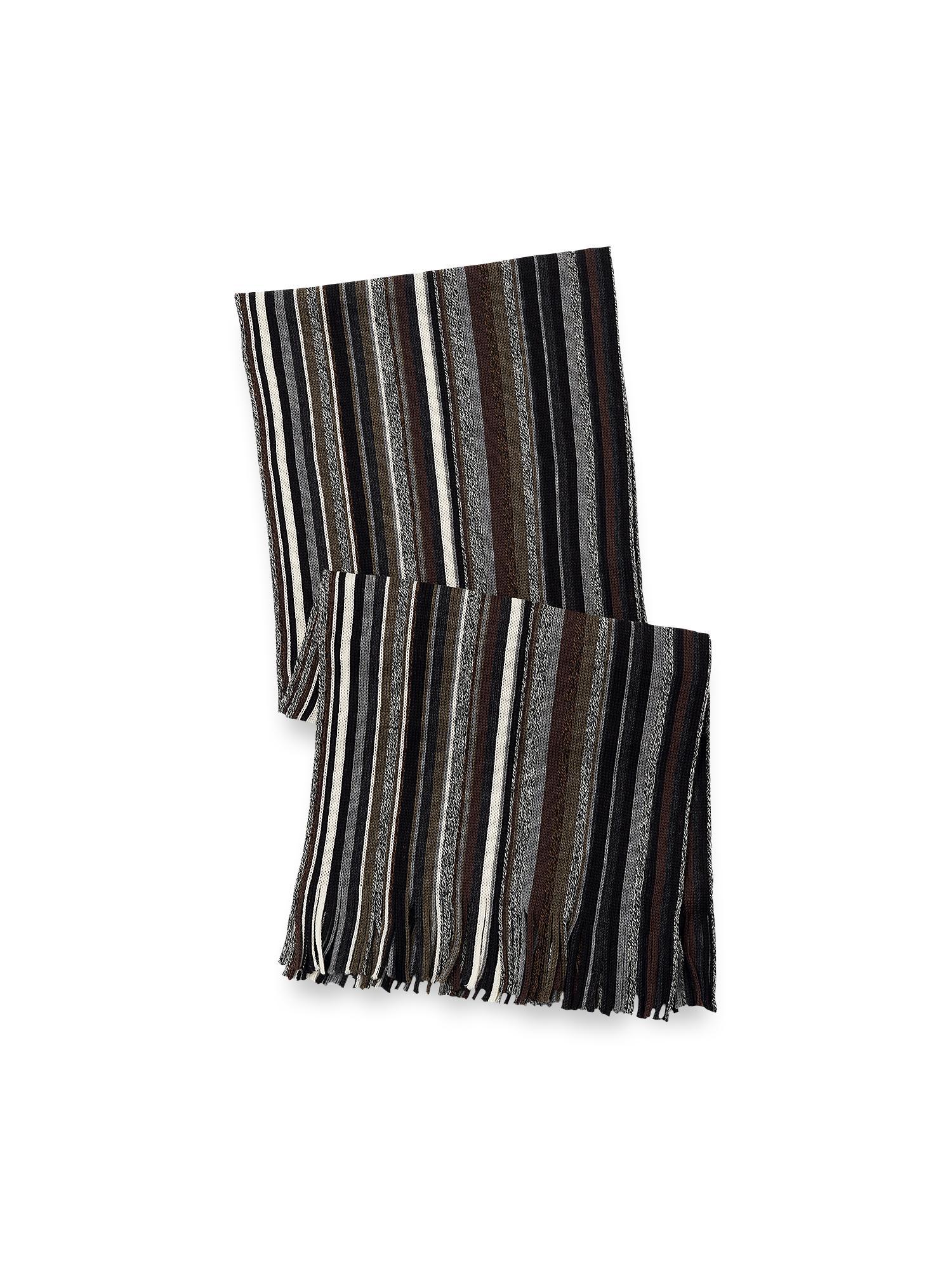 Stripe Wool Scarf - Brown Multi Product Image