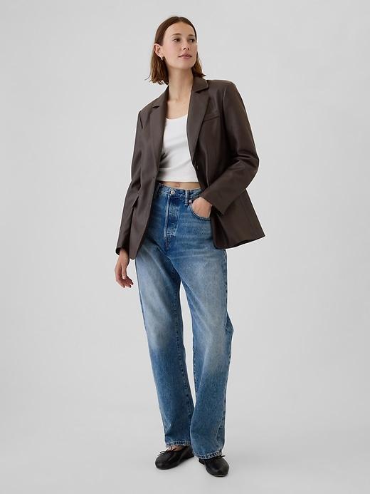 Vegan Leather Blazer Product Image