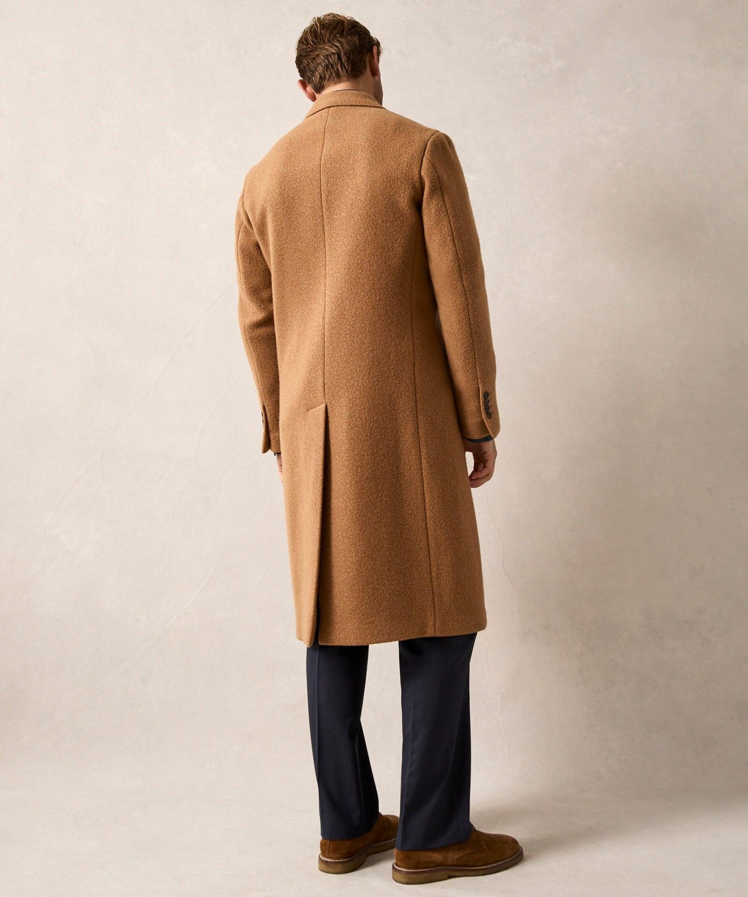 Italian Peak Lapel Wool Topcoat in Camel Product Image