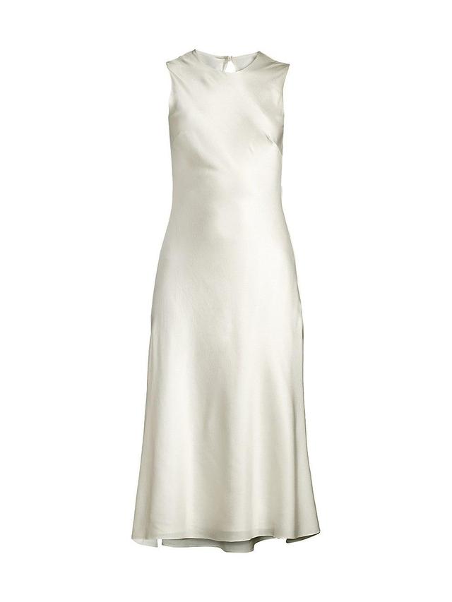 Womens Silk Satin Sleeveless Midi-Dress Product Image