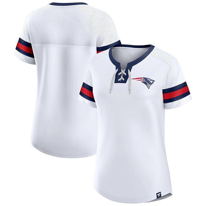 Womens Fanatics White New England Patriots Sunday Best Lace-Up T-shirt Product Image