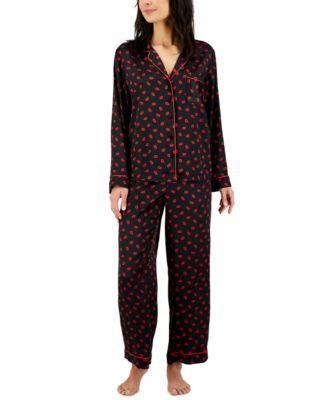 Satin Notch Collar Pajama Set, Created for Macy's Product Image