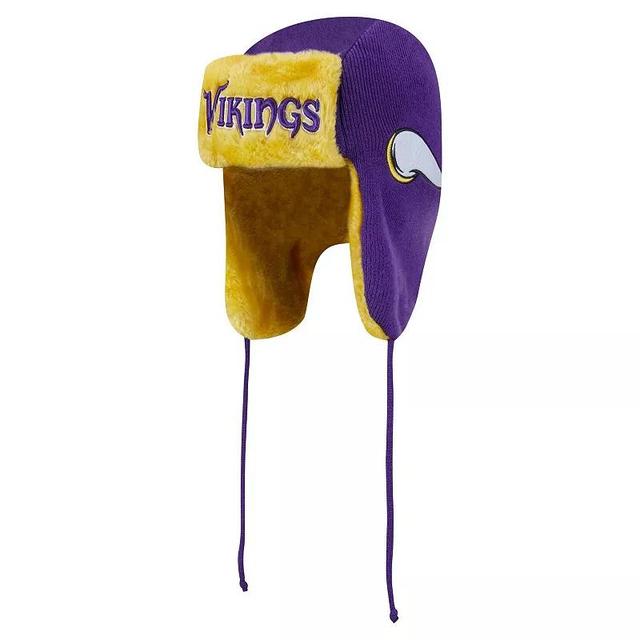 Mens New Era Minnesota Vikings Helmet Head Trapper Knit Hat Product Image