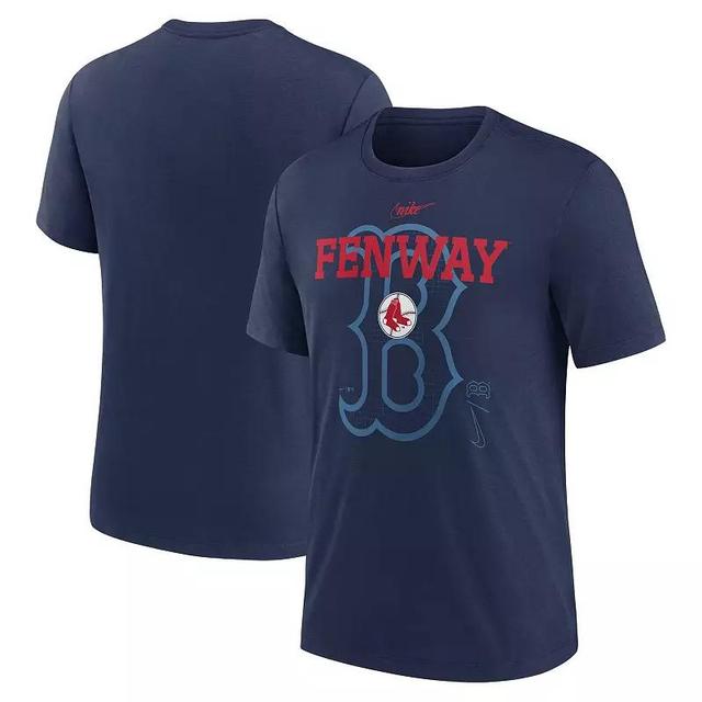 Mens Nike Boston Red Sox Rewind Retro Tri-Blend T-Shirt Blue Product Image