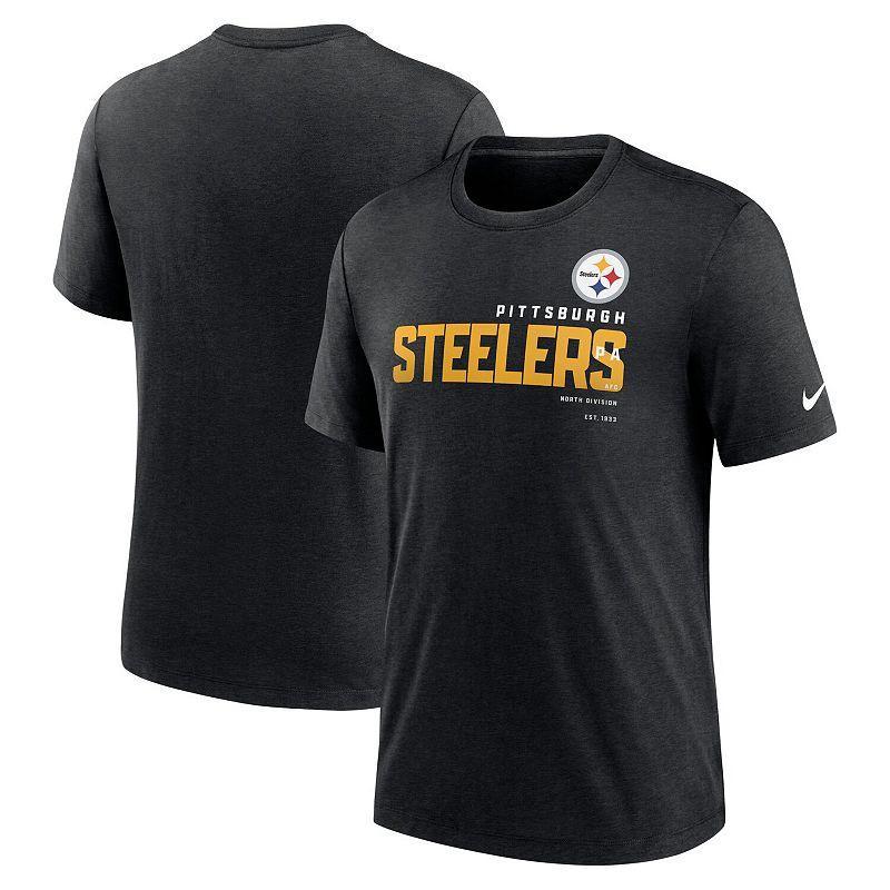 Mens Nike Heather Black Pittsburgh Steelers Team Tri-Blend T-Shirt Product Image