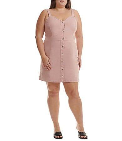 JEN7 by 7 for All Mankind V-Neck Sleeveless Button Front Sheath Dress Product Image